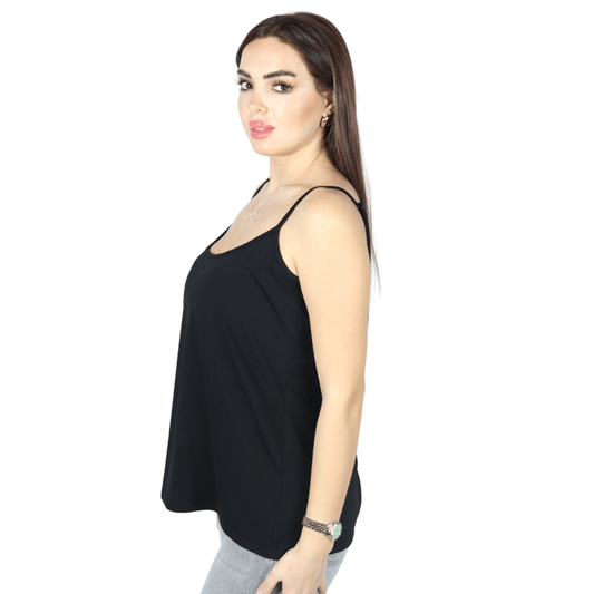 CITY CHIC Womens Tops XS / Black CITY CHIC - Silk Blend Spaghetti Strap Tank Top