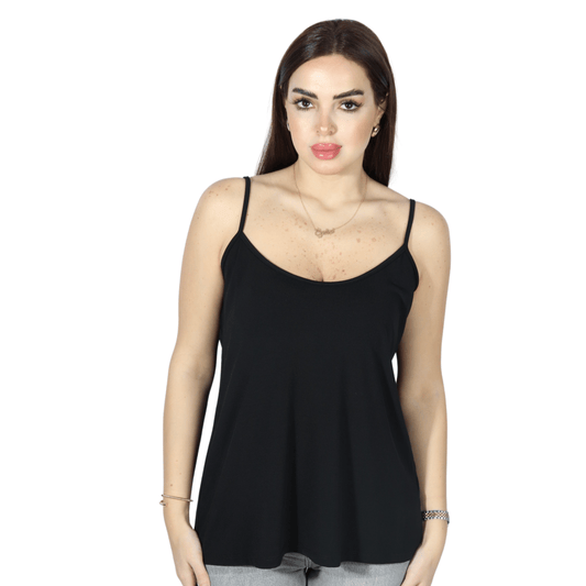 CITY CHIC Womens Tops XS / Black CITY CHIC - Silk Blend Spaghetti Strap Tank Top