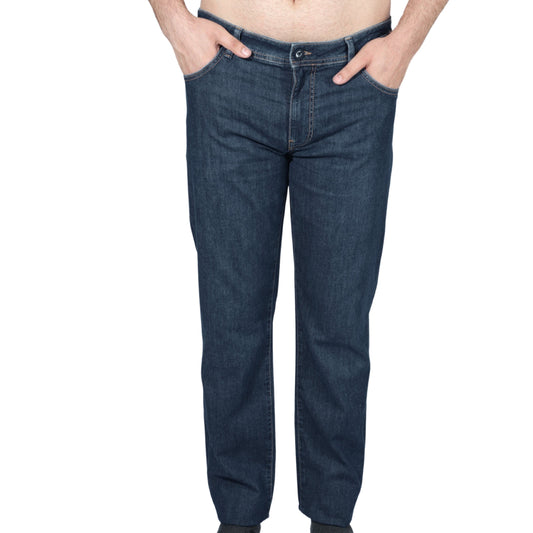 CLARION Mens Bottoms CLARION - Solid cotton logo denim