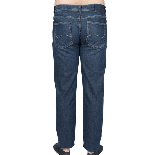 CLARION Mens Bottoms CLARION - Solid cotton logo denim