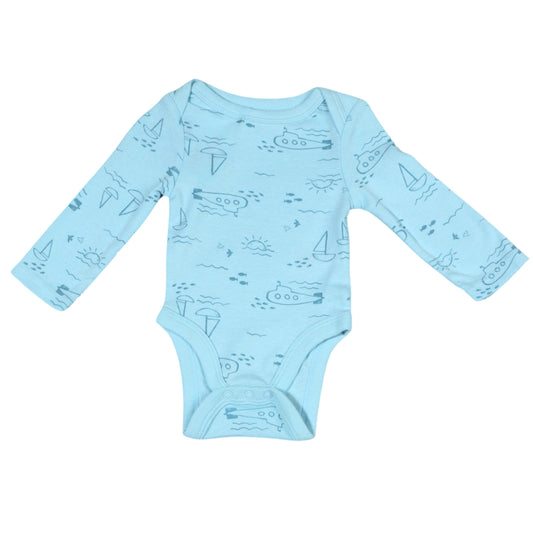 CLOUD ISLAND Baby Boy New Born / Blue CLOUD ISLAND - Boy submarine body suit