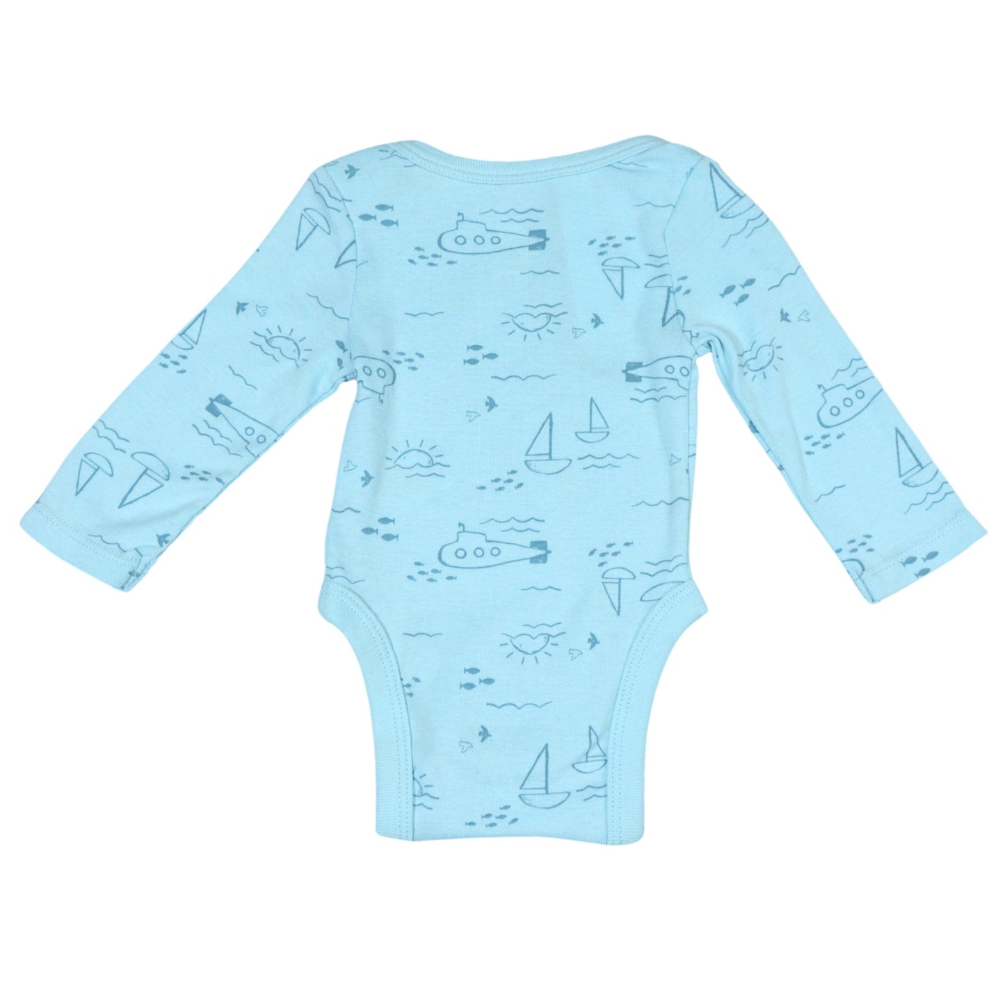 CLOUD ISLAND Baby Boy New Born / Blue CLOUD ISLAND - Boy submarine body suit