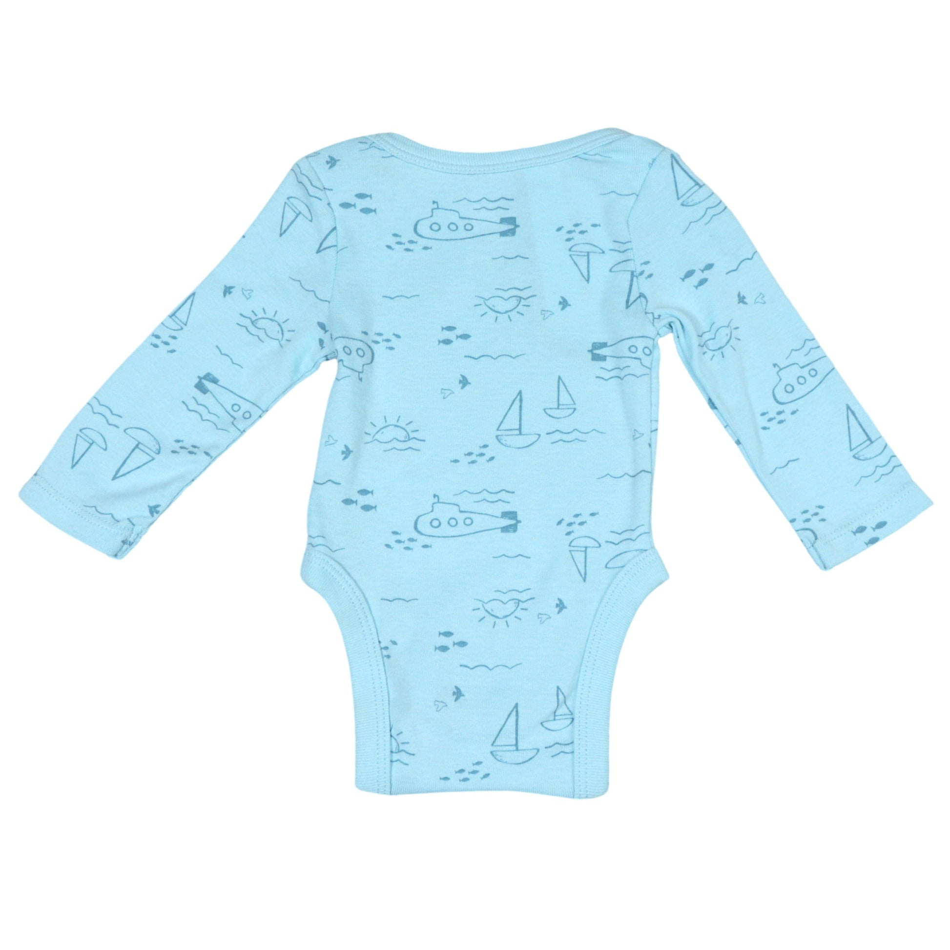 CLOUD ISLAND Baby Boy New Born / Blue CLOUD ISLAND - Boy submarine body suit