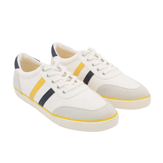 CLUB ROOM Mens Shoes 45 / White CLUB ROOM - Stripe Lace-up Sneakers