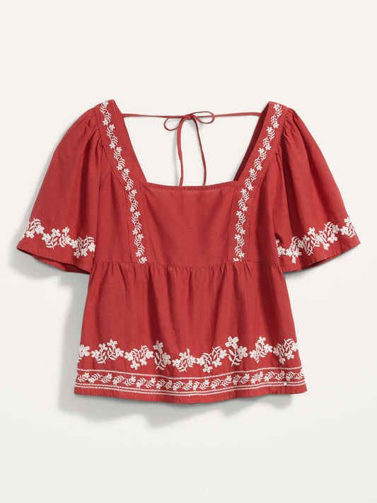 OLD NAVY - Matching Embroidery Swing Blouse