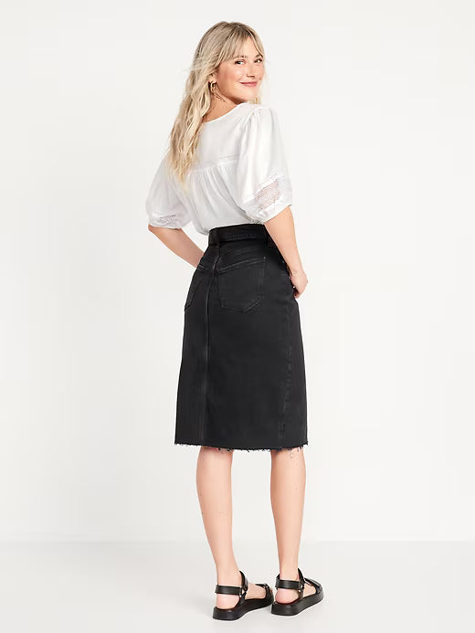 OLD NAVY - Higher-High Waisted Split-Front Skirt
