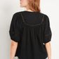 OLD NAVY - Elbow-Length Lace-Trimmed Poet Blouse