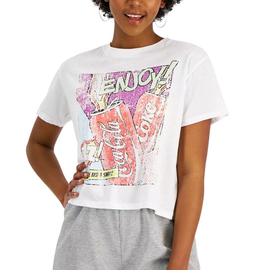 COCA-COLA Womens Tops S / White COCA-COLA - Coca-Cola Graphic-Print Tee