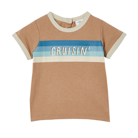 COTTON ON Baby Boy 6-12 Month / Brown COTTON ON - BABY - Short Sleeve Ringer T-shirt