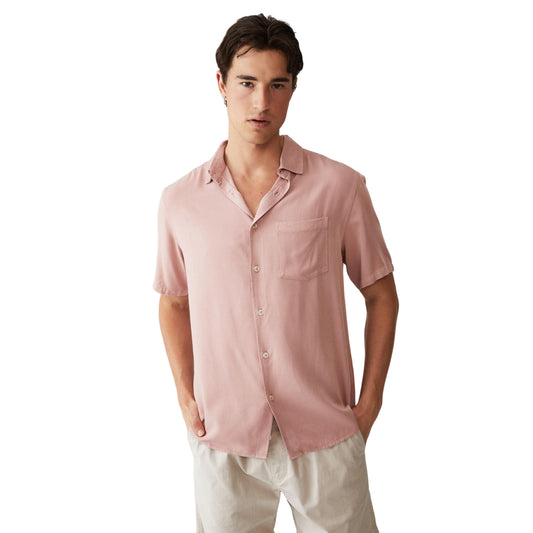 COTTON ON Mens Tops S / Pink COTTON ON - Cuban Short Sleeve Shirt