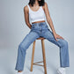 COTTON ON Womens Bottoms M / Blue COTTON ON - Long Straight Leg Jean in Mid