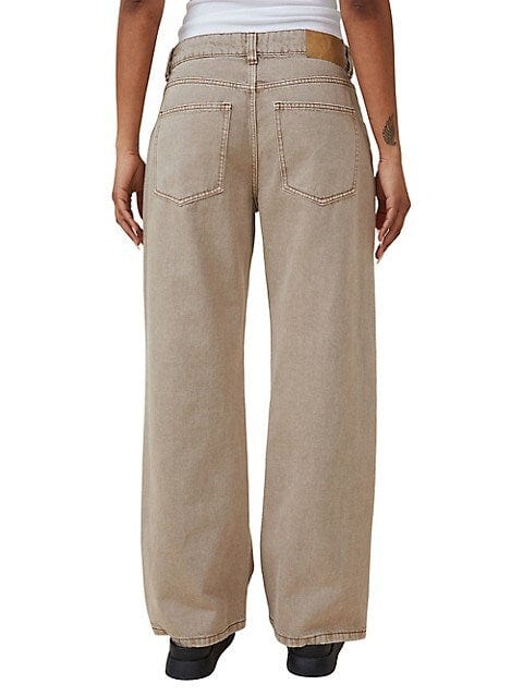 COTTON ON Womens Bottoms L / Beige / 42 COTTON ON - Low Rise Baggy Jeans