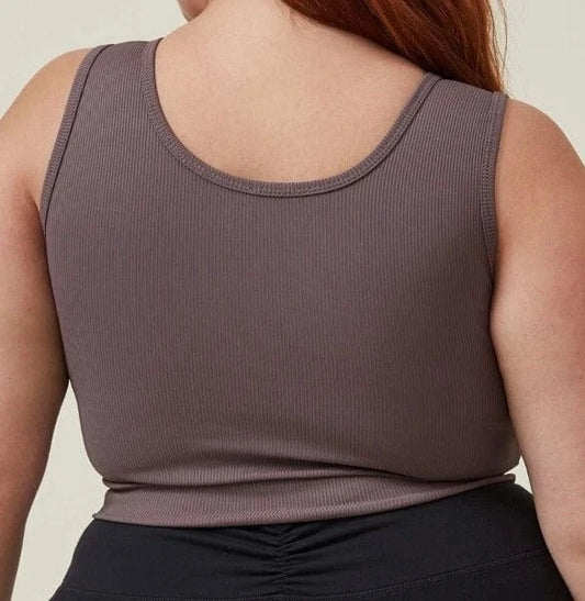 COTTON ON Womens sports COTTON ON - Plus Size Active Rib Crop Tank Top