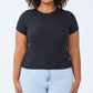 COTTON ON Womens Tops L / Black COTTON ON - The One Organic Rib Crew Short Sleeve Tee