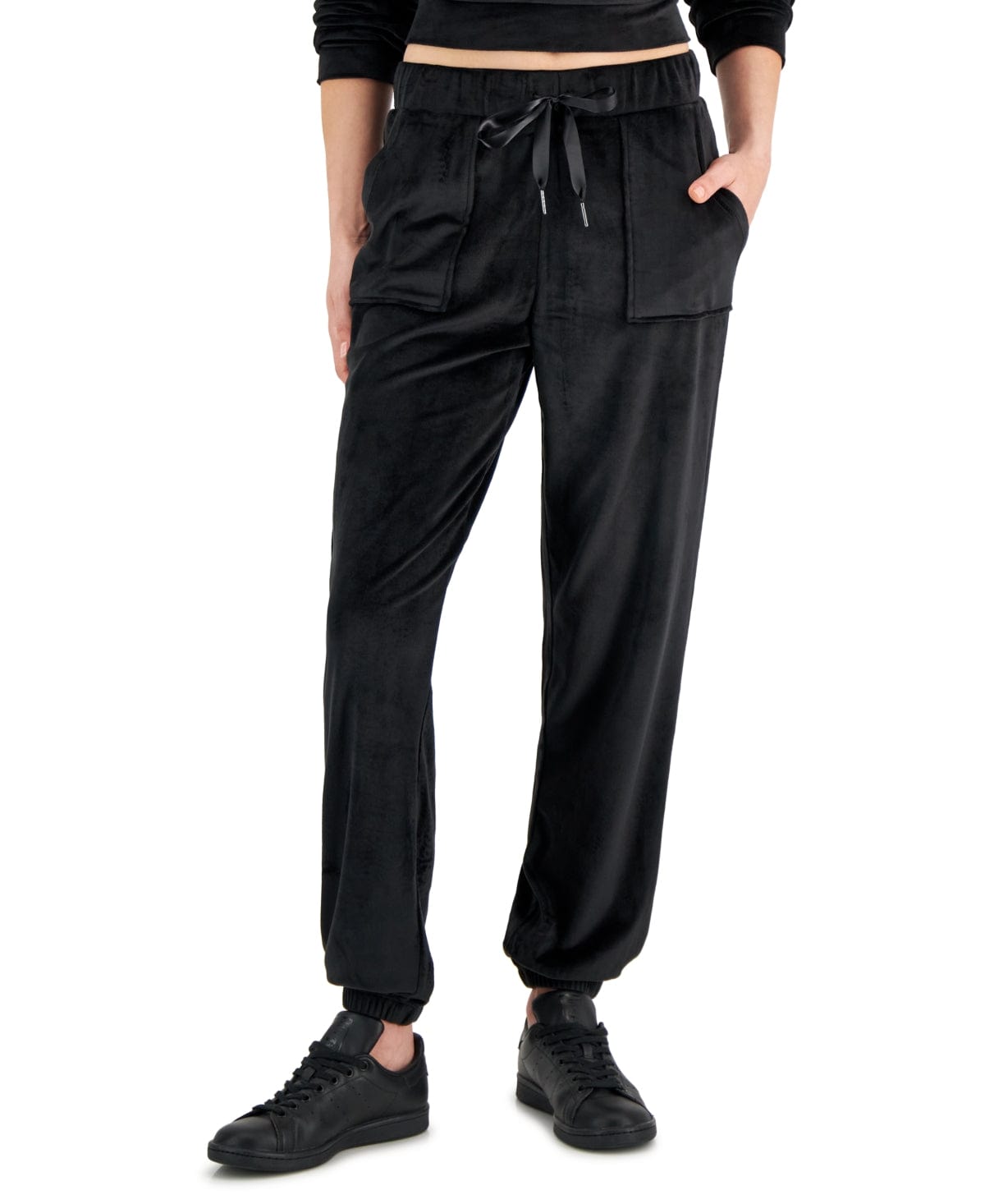 CRAVE FAME Womens Bottoms L / Black CRAVE FAME - Velour Drawstring-Waist Jogger Pants