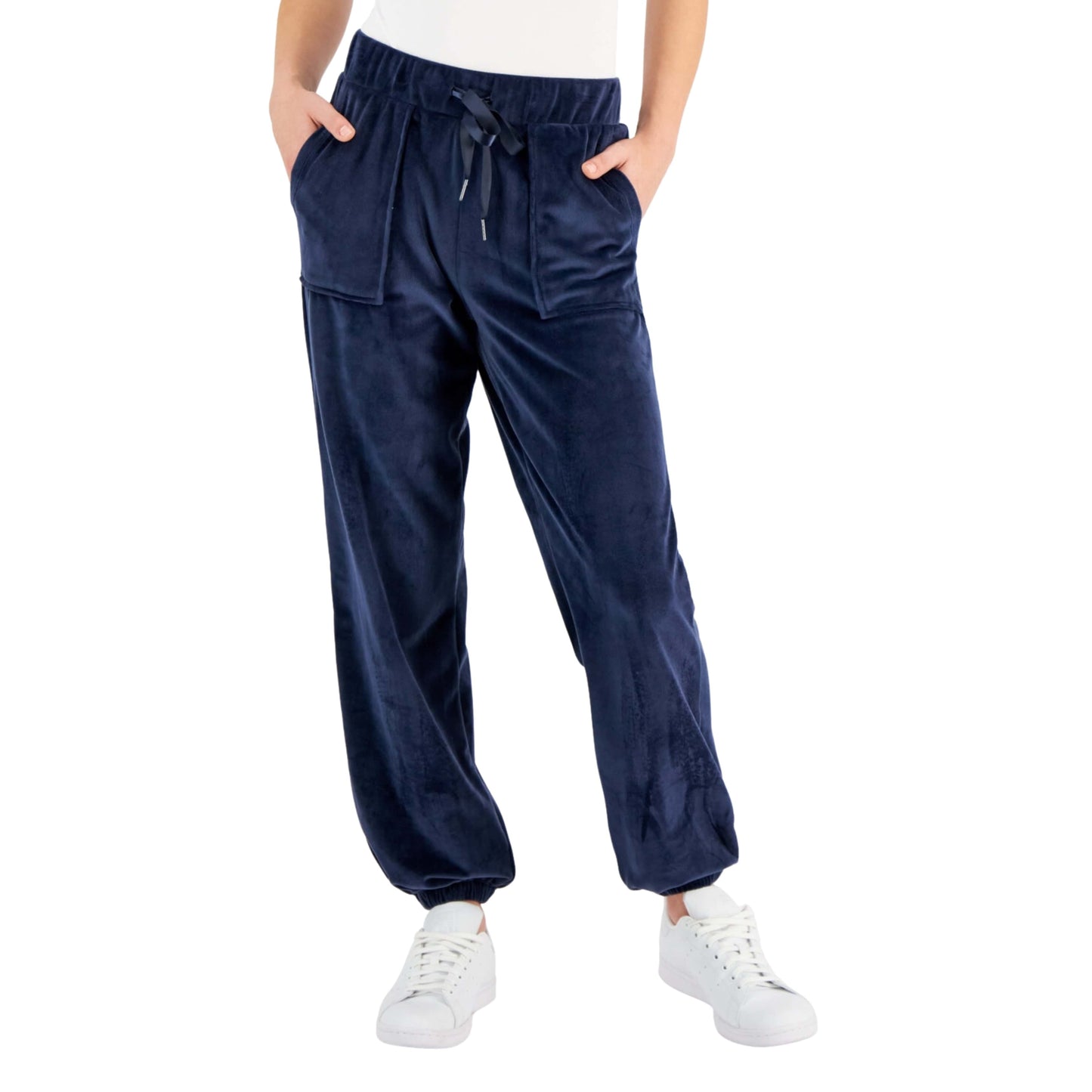 CRAVE FAME Womens Bottoms M / Blue CRAVE FAME - Velour Drawstring-Waist Jogger Pants