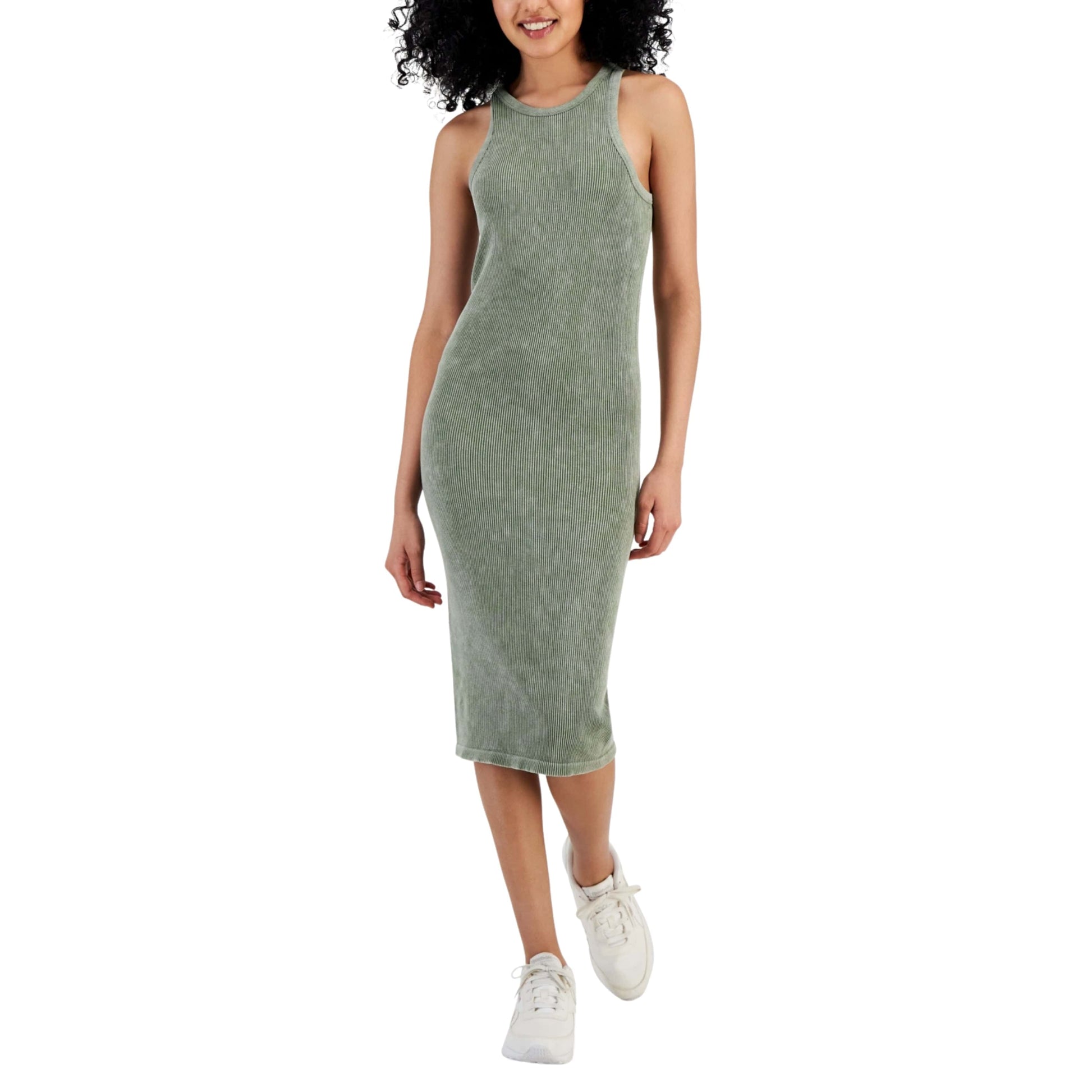 CRAVE FAME Womens Dress L / Green CRAVE FAME -  Ribbed Seamless Midi Dress