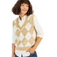 CRAVE FAME Womens Tops XS / Multi-Color CRAVE FAME - Argyle Sweater Vest