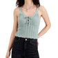 CRAVE FAME Womens Tops S / Green CRAVE FAME - Lace-up Sweater Top