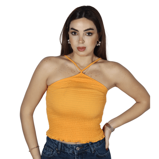 CRAVE FAME Womens Tops S / Orange CRAVE FAME - Rushed  Slim Fit Design Tank Top