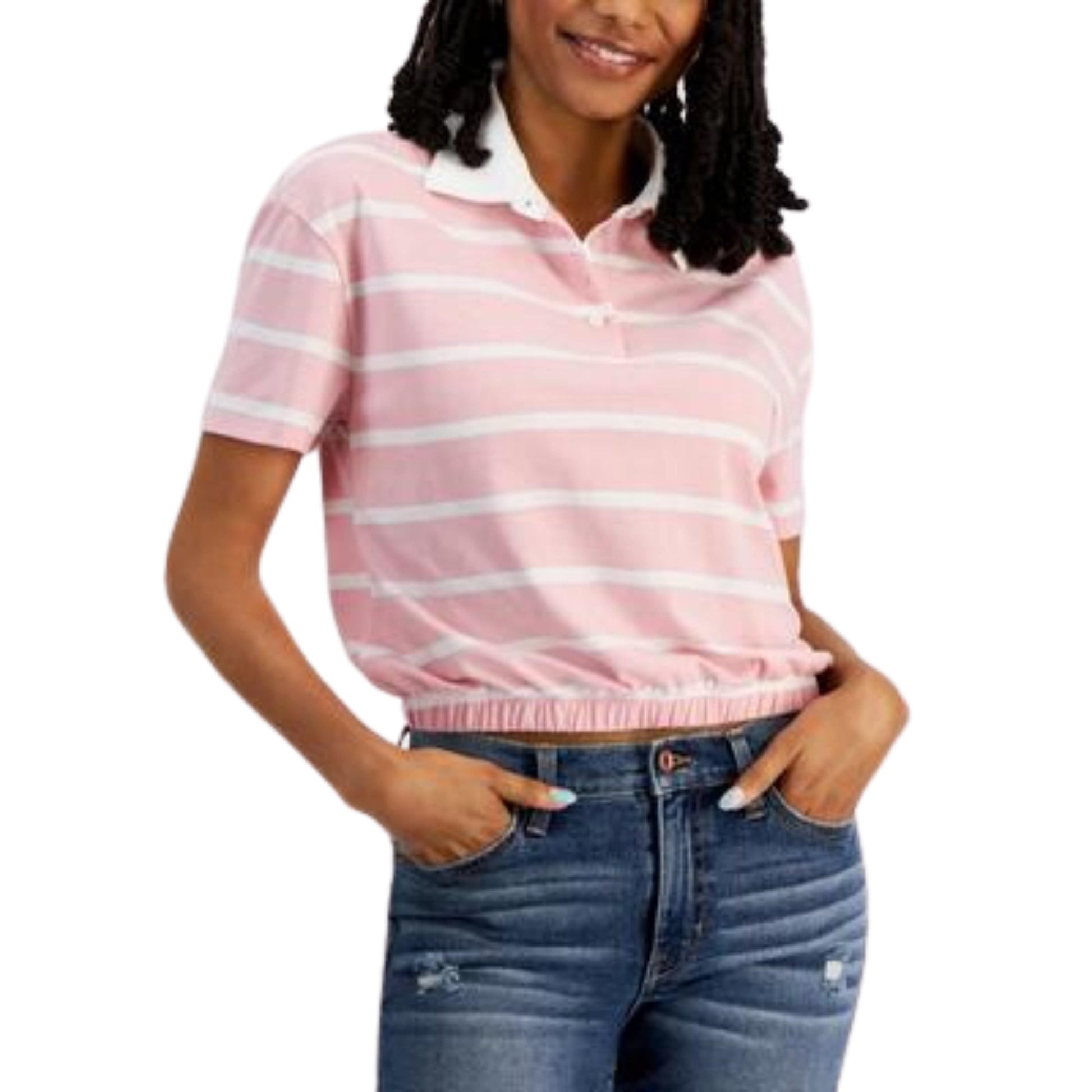 CRAVE FAME Womens Tops M / Pink CRAVE FAME - Striped Ruby Shirt