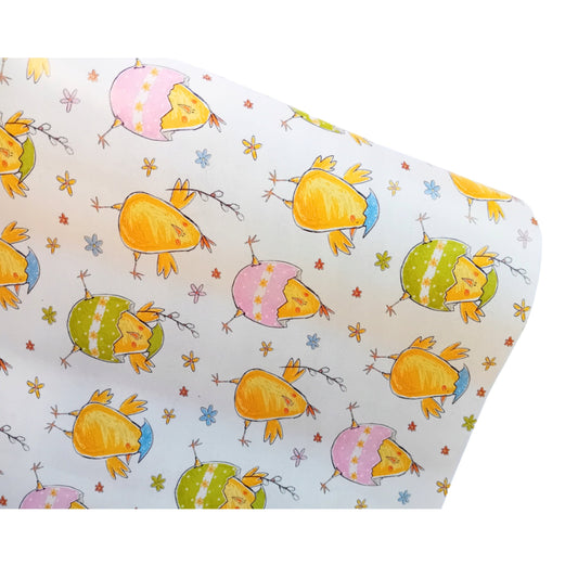 CRELANDO Easter Decoration Multi-Color CRELANDO - Easter chick gift wrap paper