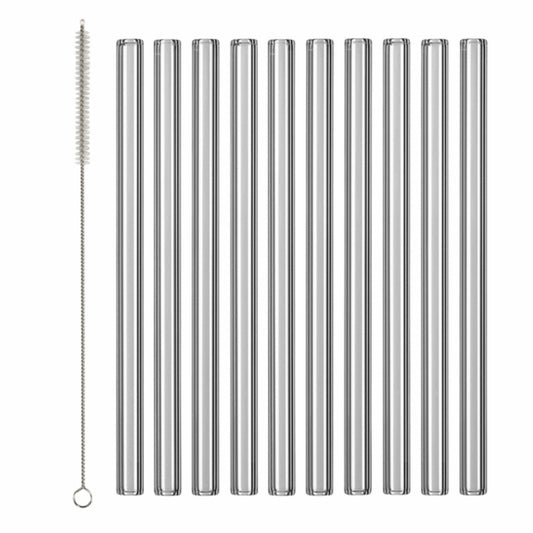 CROFTON Kitchenware CROFTON - 10 Glass straws plus brush pack