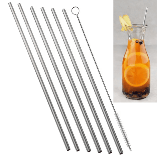 CROFTON Kitchenware Silver CROFTON - 6 straws with brush set