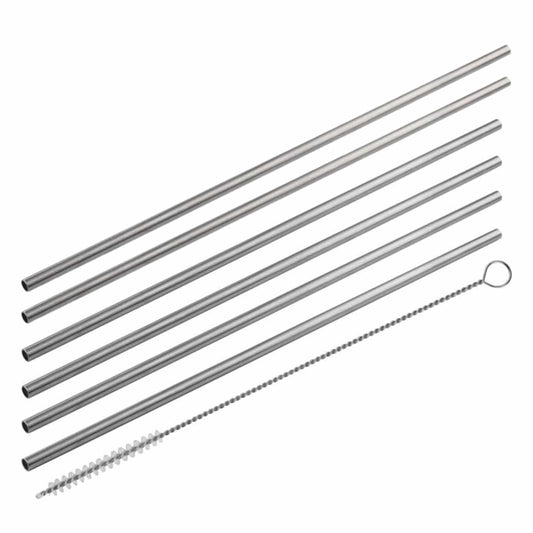 CROFTON Kitchenware Silver CROFTON - 6 straws with brush set
