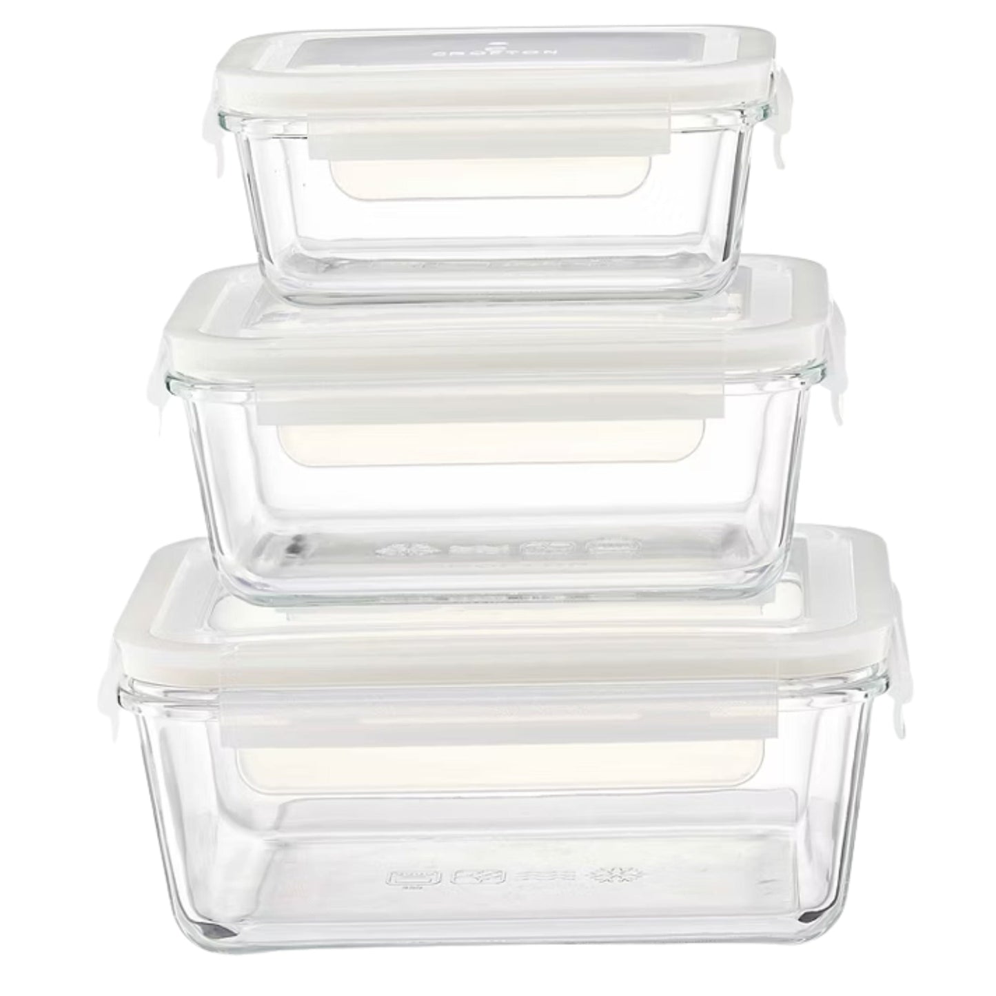CROFTON Kitchenware CROFTON - Glass Food Storage Rectangle Containers, Set of 3