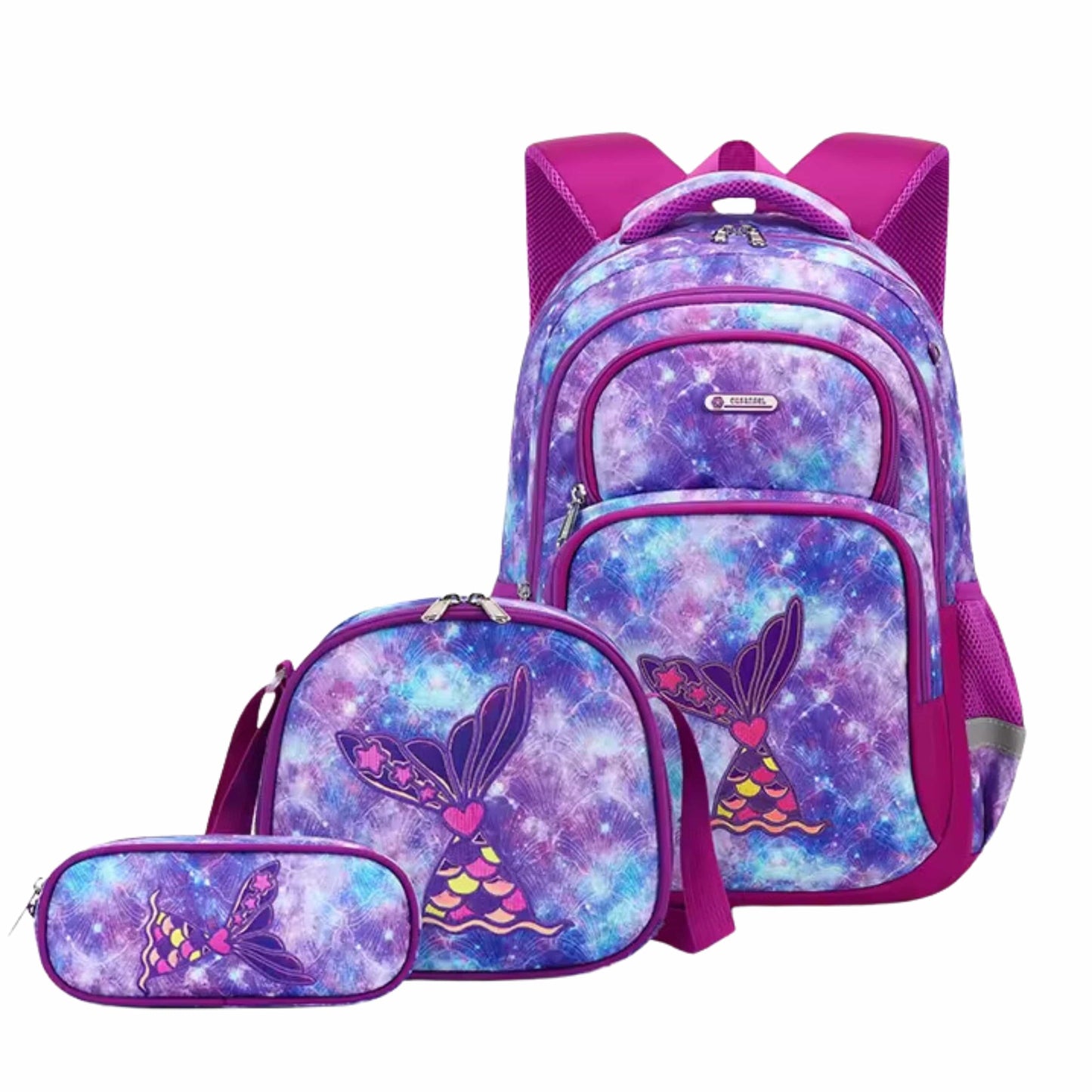 CUSANGEL School Bags Purple CUSANGEL -  Mermaid Kids Backpack Three-piece Primary School