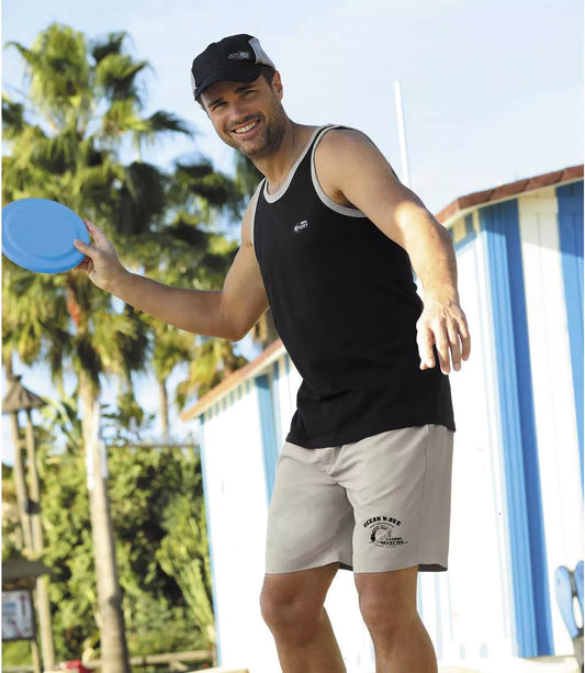 ATLAS FOR MEN - Sleeveless Round  Neck T-Shirts