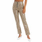 DANIELLE BERNSTEIN Womens Bottoms M / Beige DANIELLE BERNSTEIN - Faux Snakeskin Pants