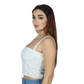 DANIELLE BERNSTEIN Womens Tops S / White DANIELLE BERNSTEIN - Dot Square Neck Crop Top