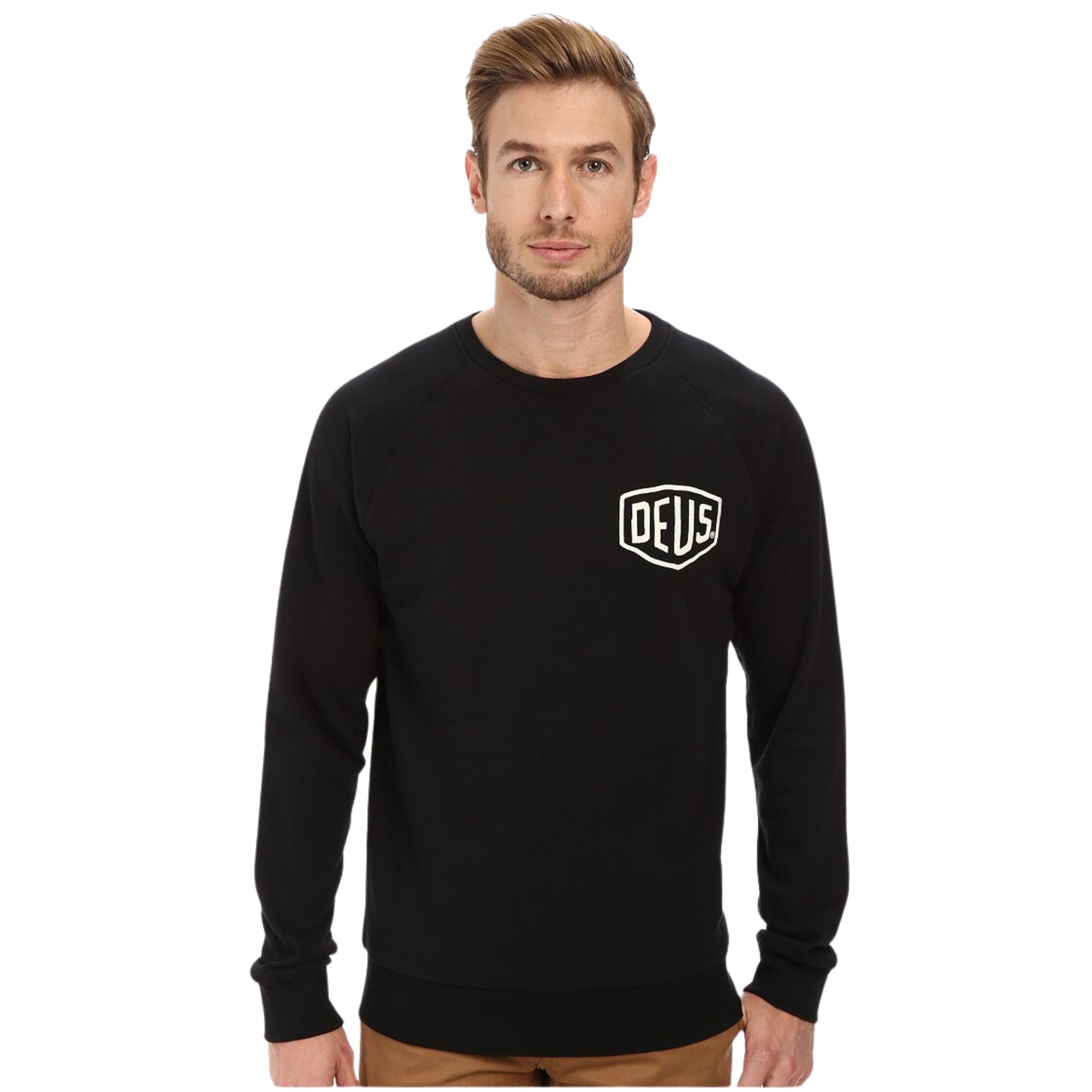 DEUS Mens Tops M / Black DEUS - Shield Regular-Fit French Terry Logo Sweatshirt