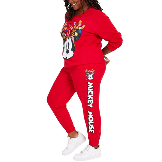 DISNEY XXXXL / Red DISNEY - Trendy Plus Size Mickey Lights Sweatpants