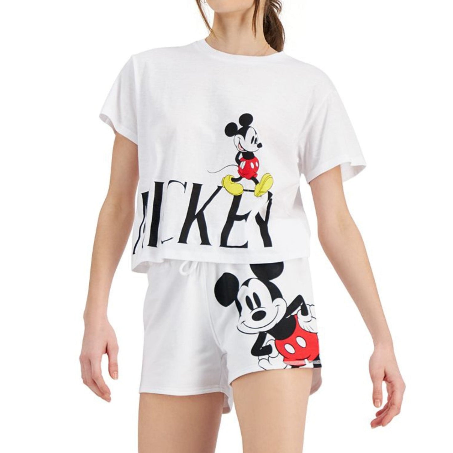 DISNEY Womens Tops DISNEY - Cropped Mickey Mouse Graphic T-Shirt