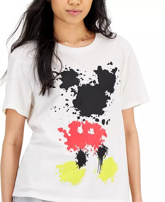 DISNEY Womens Tops XS / White DISNEY - Paint Splatter T-Shirt