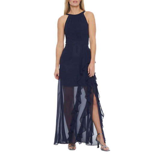 DJ - JAZ Womens Dress M / Navy DJ - JAZ - Sleeveless Evening Gown Dress