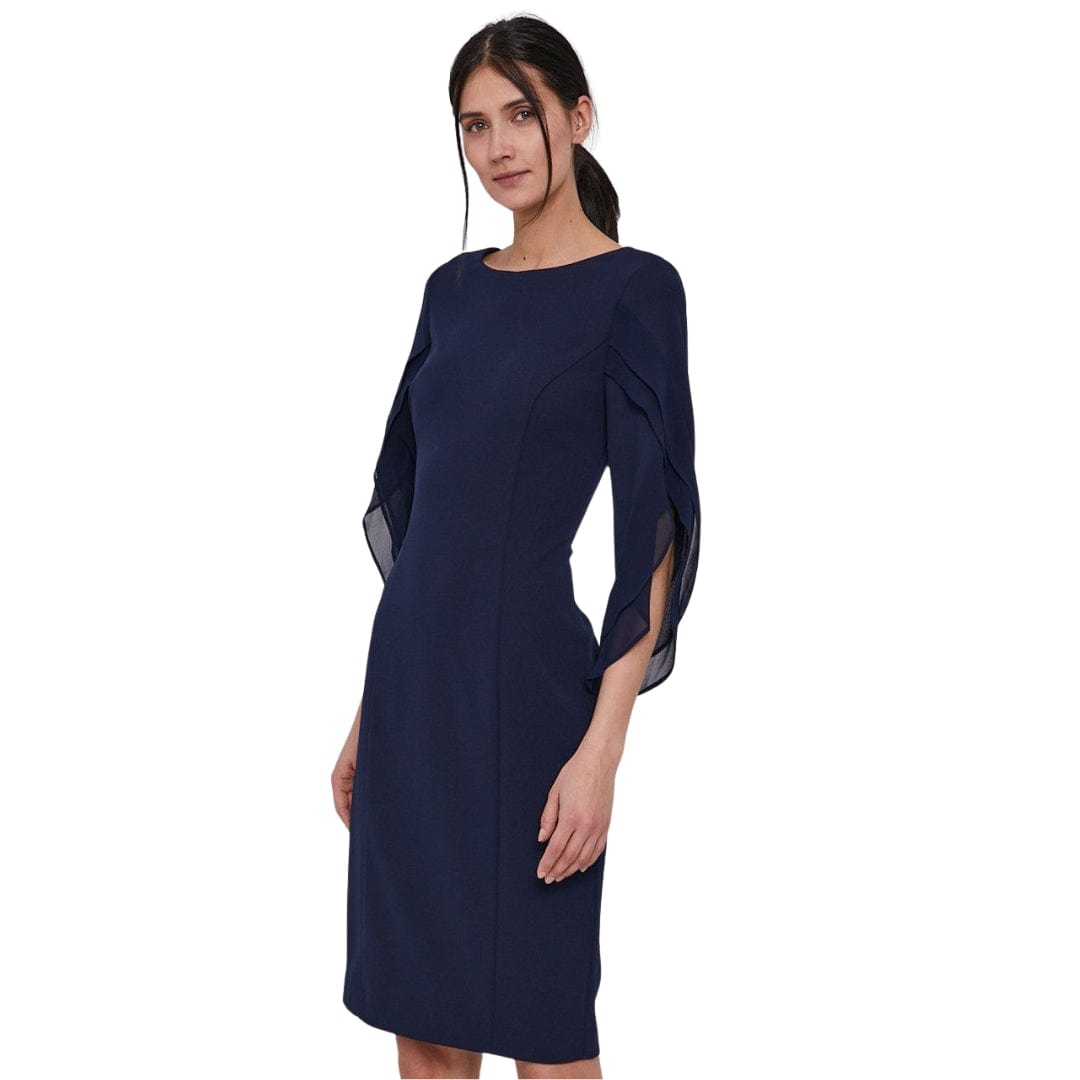 DKNY Womens Dress S / Navy DKNY - Jewel Neck Above the Knee Dress