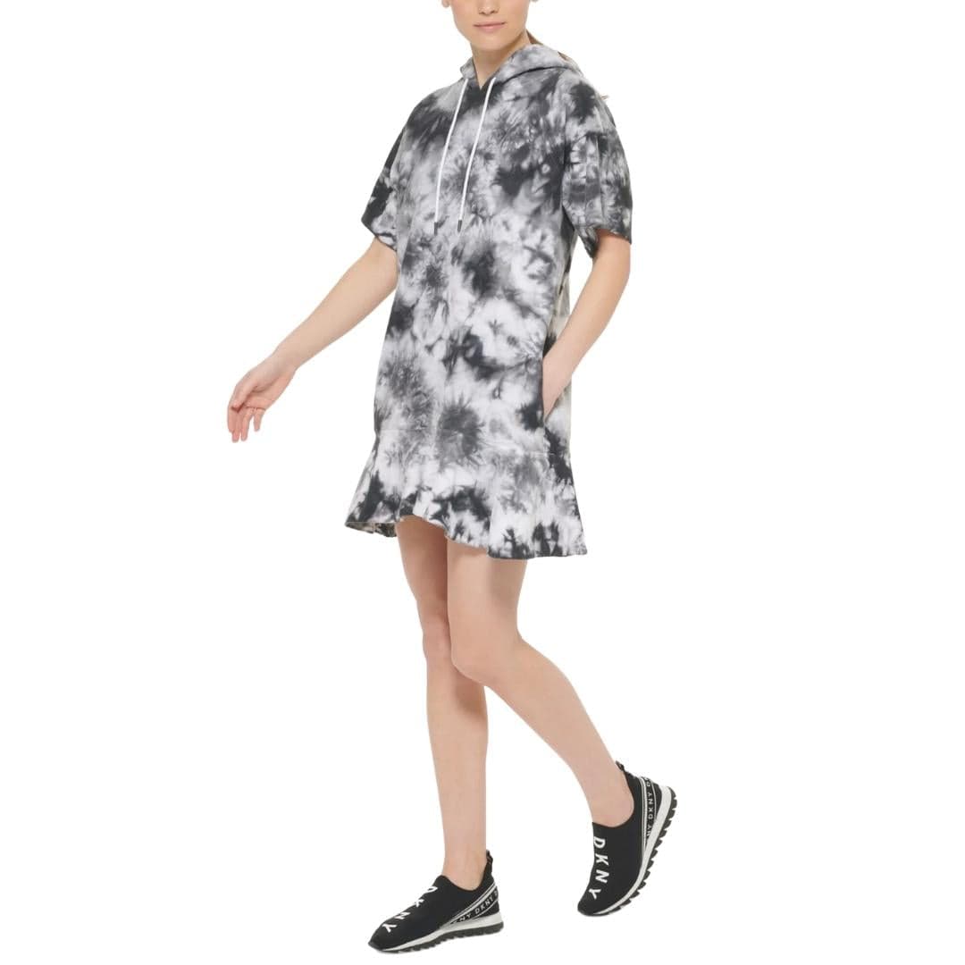 DKNY Womens Dress DKNY - Tie Dyed Short Sleeve Flounce Dress