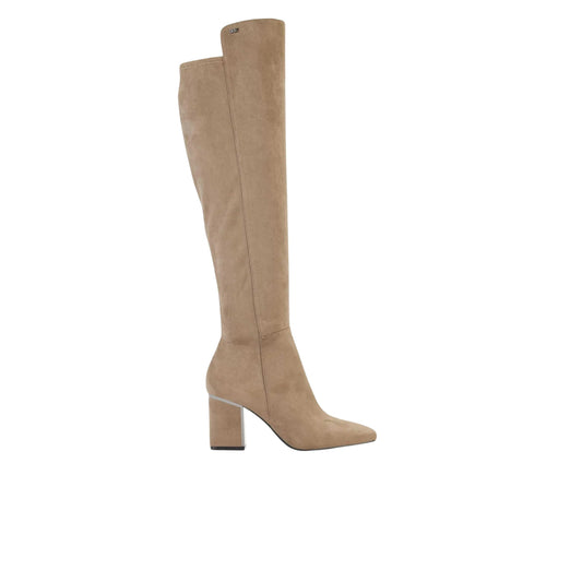 DKNY Womens Shoes 40.5 / Greige DKNY - Suede Block Heel Knee-High Boots
