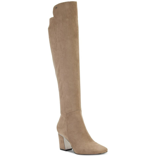 DKNY Womens Shoes 40.5 / Greige DKNY - Suede Block Heel Knee-High Boots
