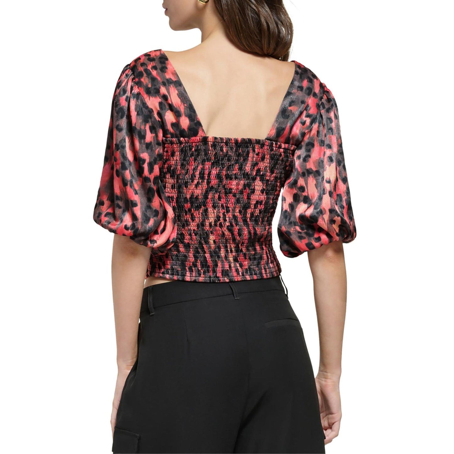 DKNY Womens Tops XS / Multi-Color DKNY - Sweetheart Neck Printed Blouse