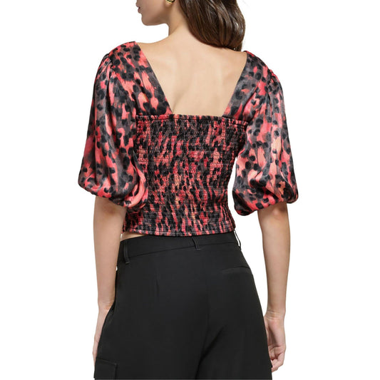 DKNY Womens Tops XS / Multi-Color DKNY - Sweetheart Neck Printed Blouse