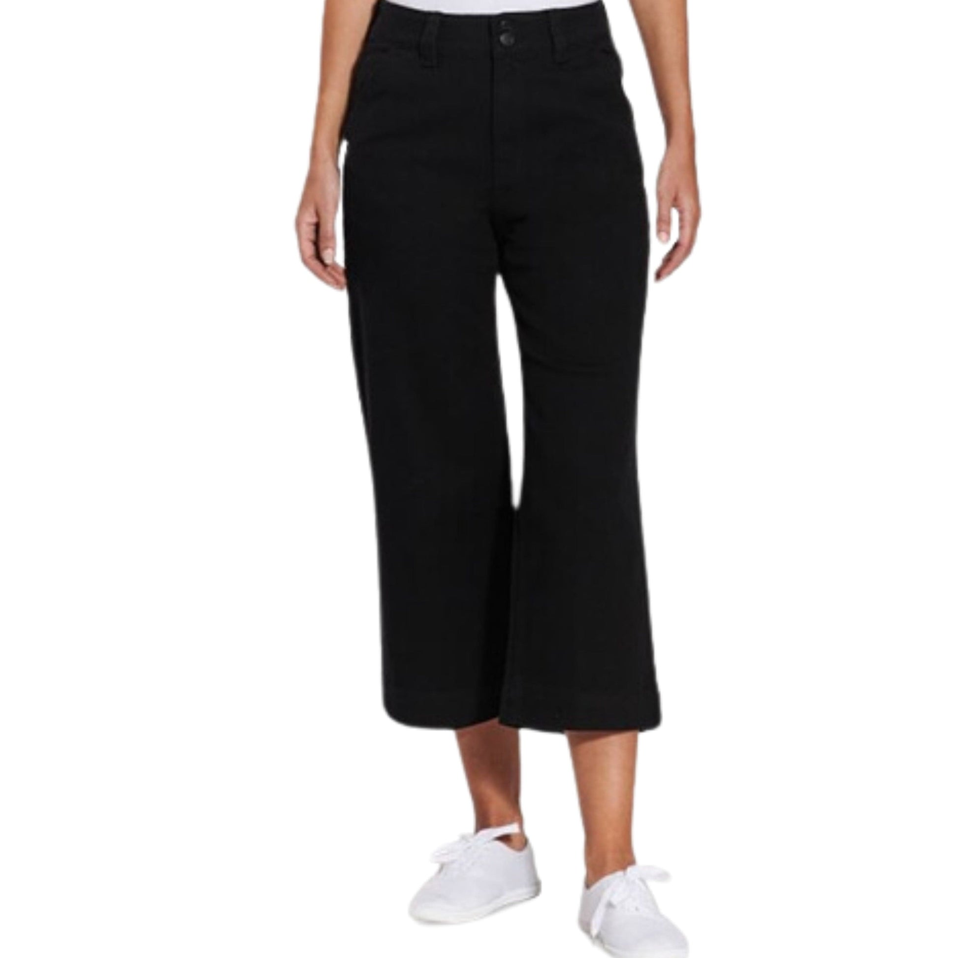 DOLLHOUSE Womens Bottoms S / Black DOLLHOUSE -  Cropped Wide Leg Pants