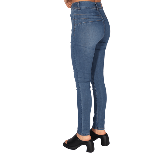 DOLLHOUSE Womens Bottoms S / Blue / 26-27 DOLLHOUSE -  Double Button Skinny Jeans
