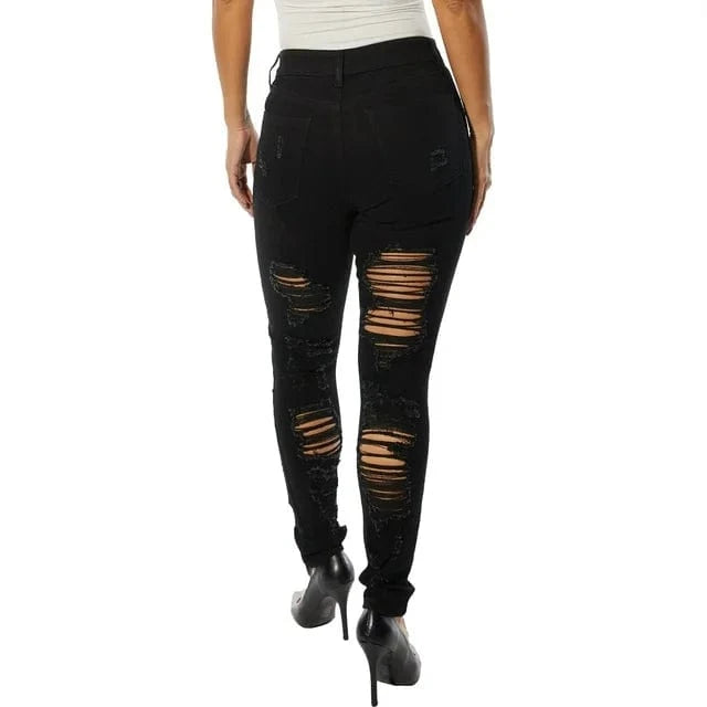 DOLLHOUSE Womens Bottoms M / Black DOLLHOUSE - Ripped Skinny Jeans