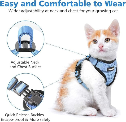 DOORADAR Pet Accessories S / Blue DOORADAR - Cat Harness and Leash Set