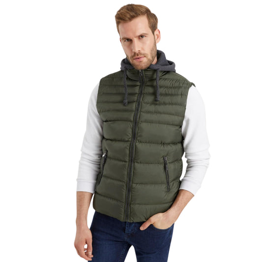 DYNAMO Mens Jackets S / Green DYNAMO - hooded puffer vest